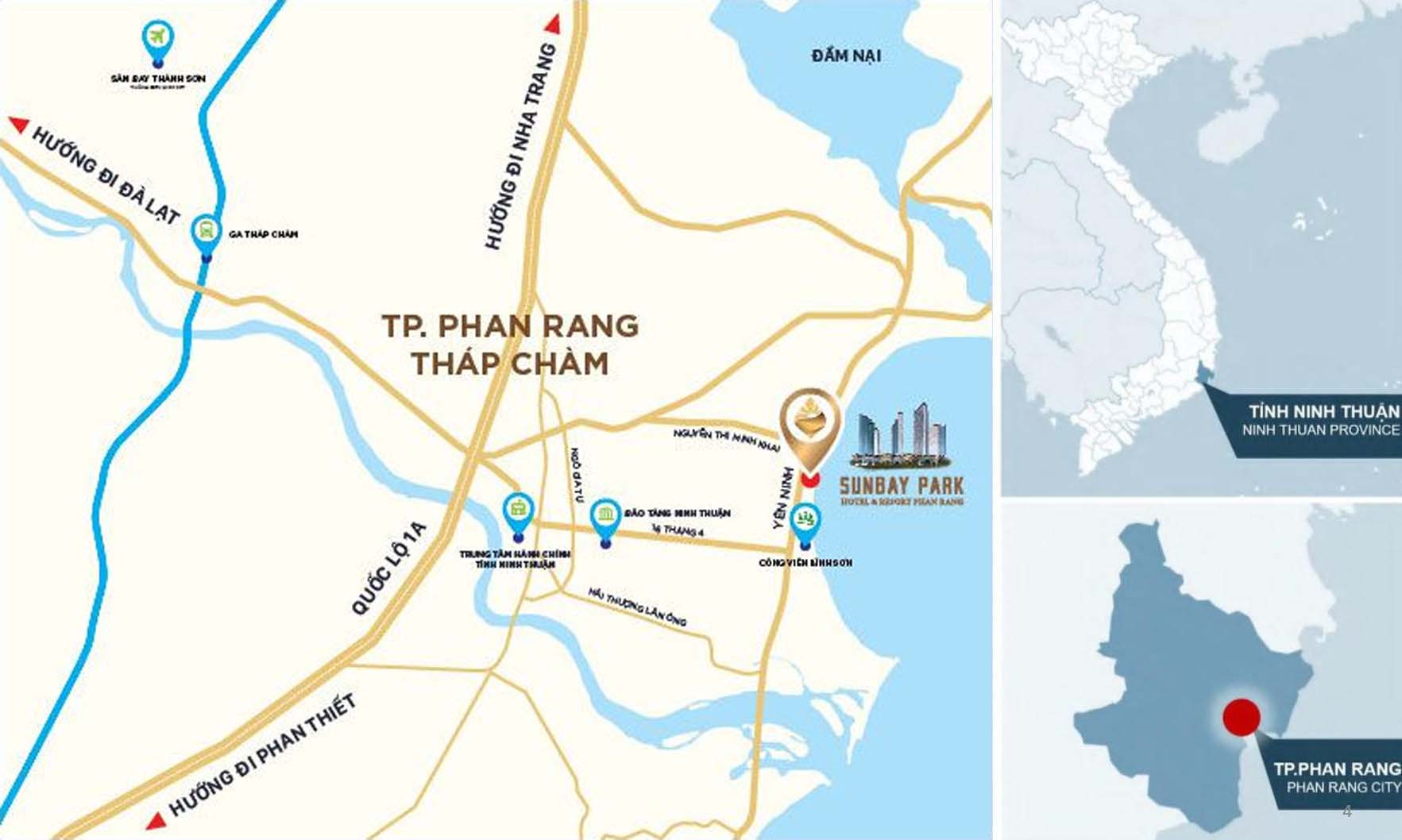 Vị trí chính xác dự án Sunbay Park Phan Rang Ninh Thuận
